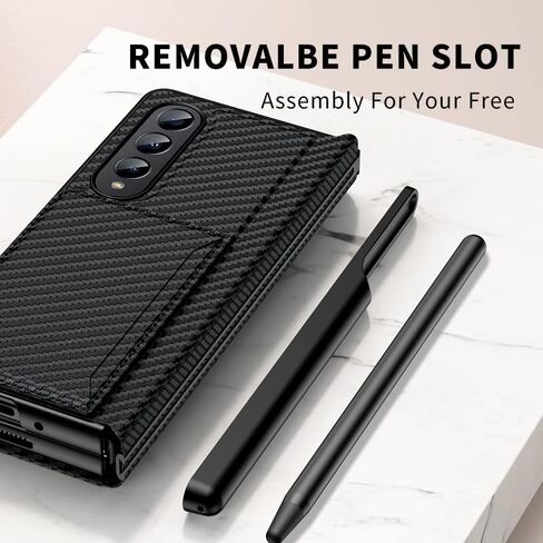 Wallet Case for Samsung Galaxy Z Fold 3 with S Pen Holder and Kickstand, Artificial Leather Fully Wrapped Noble and Elegant Fully Protected Hard Case (Brown) in Saudi Arabia