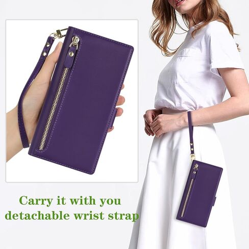 Jaorty for Samsung Galaxy S23 Ultra 5G Phone Case with Card Holder,Galaxy S23 Ultra 5G Case Wallet for Women Men with 360 Rotation Ring Kickstand, Leather Zipper Wallet Case,6.8",Black Leopard in Kuwait