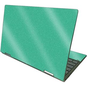 MightySkins Glossy Glitter Skin Compatible with HP Envy x360 13" (2021) - Solid Teal | Protective Durable High-Gloss Glitter Finish | Easy to Apply | Made in The USA