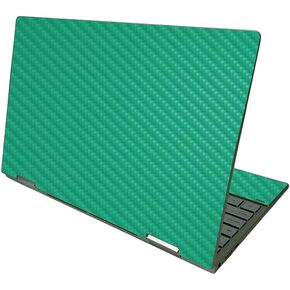 MightySkins Carbon Fiber Skin Compatible with HP Envy x360 13" (2021) - Solid Teal | Protective, Durable, and Unique Vinyl Decal Cover | Easy to Apply and Change Styles | Made in The USA