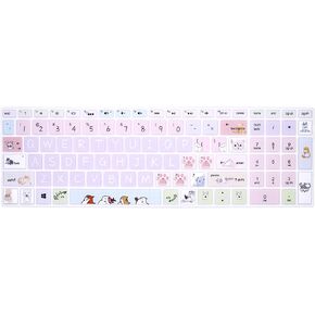 Silicone Keyboard Cover Skin for HP Envy x360 15.6" Series /2020 2019 Pavilion 15/ Pavilion x360 15.6" Series/Envy 17 17.3" Series/Laptop 15t 17t 17-ca0011nr 17-by0040nr, Rainbow Font