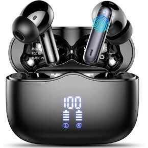 Wireless Earbuds, Bluetooth 5.3 Headphones in Ear with 4 ENC Noise Cancelling Mic, HiFi Stereo Deep Bass Wireless Earphones 40H Playtime, in-Ear Earbud Bluetooth Dual LED Display IP7 Waterproof, USB-C