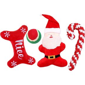 4 Pack Christmas Dog Toys for Small Dogs,Xmas Dog Gifts