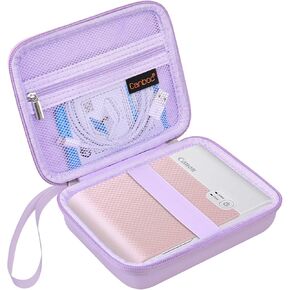 Canboc Carrying Travel Case Compatible with Canon SELPHY QX10 Portable Square Photo Printer, Mesh Pocket fit Photo Paper and Cable, Silver Gray (Case Only)