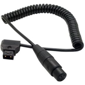 Eonvic Cables-Coiled D-Tap 2Pin Male to XLR 4Pin Female Cable for DSLR Rig Power V-Mount