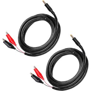 79-Inch Trail Camera Power Cable (2 Pcs): 4.0x1.7mm DC Plug, External Power Cord with Alligator Clips, Compatible with Tactacam Reveal X, XB, SK, Snyper Cameras, etc. Durable Game Camera Accessory