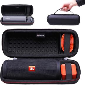 LTGEM EVA Hard Carrying Case Compatible with JBL FLIP 6 FLIP 5 FLIP 4 Waterproof Portable Speaker - Black