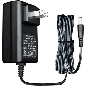UL Listed 12V 1A 6ft Power Supply Adapter, 100-240V 50/60Hz AC to DC 12V 1000mA 800mA 600mA 500mA 300mA Universal AC Adapter with 5.5mm*2.1mm DC Plug, Center Positive