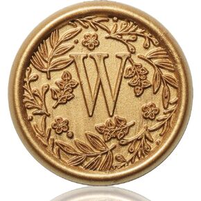 SWANGSA Letter Wax Seal Stickers, 30 Pcs Botanical Flowers Initial Alphabet S Wax Seal Stickers Antique Gold Envelope Seal Stickers, for Wedding Invitation, Christmas, Gift Wrapping
