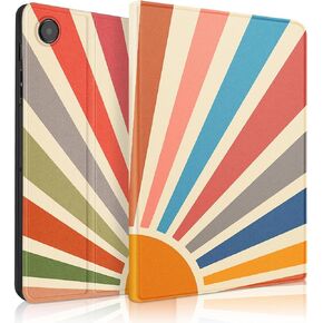 for Samsung Galaxy Tab A8 Case 10.5 Inch Kids Cute Cool Folio Women Girls Teen Boys Sun Moon Black Design Fashion Tablet Cover for Samsung A8 Tab Cases SM-X200/X205/X207