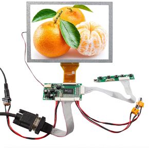 8" EJ080NA-05A 800X600 TTL LCD Screen with 4-Wire Resistive Touch Panel and VGA 2AV Controller Board 50pins