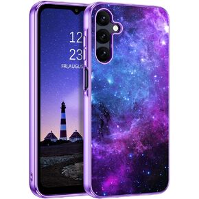 GUAGUA Compatible with Samsung Galaxy A25 5G Case 6.5 Inch, Phone Case for Galaxy A25 5G Glow in The Dark Slim Fit Shockproof Protective Luminous Space Nebula Case for Samsung A25 5G, Blue Nebula