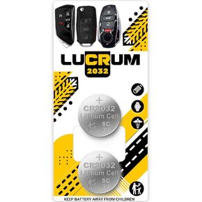 Lucrum for Volkswagen Key Fob Battery Replacement, 2PCs CR2032 Battery for Car Remote Key for VW Arteon, Atlas, Golf, Jetta, Passat, Tiguan, Touareg 2003-2024 CR 2032 Battery for Key Fob