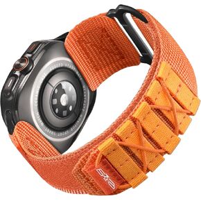 Compatible with Samsung Galaxy Watch Ultra Band 47mm for Men and Women, Rugged Wide Military Tactical Nylon Sport Loop Replacement Strap with Stainless Steel Metal Buckle, Large, Black