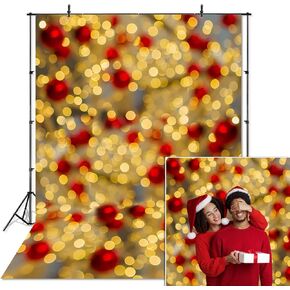 Avezano Christmas Glitter Bokeh Backdrop for Photography Winter Glow Shiny Colorful Halos Party Background Happy New Year Party Decorations Kids Birthday Baby Shower Photoshoot Backdrops (5x7ft)