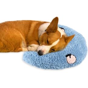Ptwlola Pillow for Cats Fluffy Dog Neck Pillow Soft U-Shaped Pet Calming Toy Pillow Cotton Cute Half Donut Cuddler for Small Doggy Pet Joint Relief Sleeping Improve Stuff Accessories