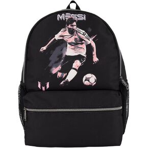 Messi Men's Lifestyle Large Core Backpack for Boys & Girls, Pockets & Adjustable Straps, Black, One Size