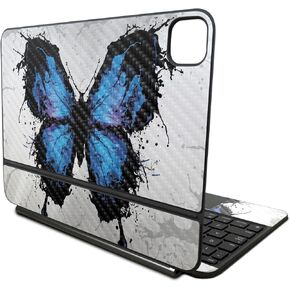 Carbon Fiber Skin Compatible with Apple Magic Keyboard for iPad Pro 11‑inch (M4) 2024 - Butterfly Splash - Premium 3M Vinyl Protective Decal Cover - Easy to Apply | Crafted in The USA by MightySkins