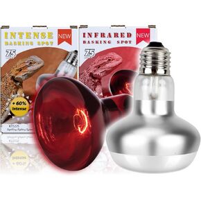 Reptile Heat Lamp, 2 Pack 100W Intense and Infrared Basking Bulbs Light for Reptiles, UVA Daylight Night Red Basking Light for Bearded Dragon, Lizard, Gecko,Turtle, Reptile Heat Bulb