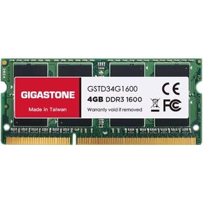 【DDR3 RAM】 GIGASTONE 4GB DDR3/DDR3L 1600MHz (1333MHz) PC3-12800 (PC3-10600) CL11 1.35V/1.5V 2Rx8 SODIMM 204 Pin Unbuffered Non ECC Notebook Laptop Memory Upgrade