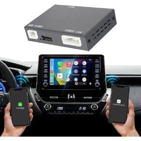Wireless CarPlay Android Auto Adapter for 2014-2019 Toyota Equipped with Touch2 & Entune2.0, Mirror Link/Backup fit for Tundra/4Runner/RAV4/Tacoma/Camry/Corolla/Avalon/Prius/CH-R/Sienna/Highlander