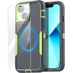 AICase Rugged Case for iPhone 13,Heavy Duty 3-Layer Pocket-Friendly Durable Military Grade Protection Shockproof/Drop Proof Protective Cover for iPhone 13 6.1 inch_1 Black