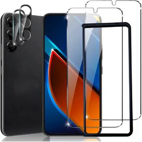 2 Pack for Samsung Galaxy S23 Screen Protector & 2 Pack camera Lens Protector,Fingerprint Compatitble,Alignment Tool,Full Coverage,Case Friendly,9H Tempered Glass for S23 6.1 inch