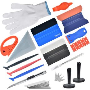 Vinyl Wrap Tool Kit 13 in 1 Flexible Magnetic Micro Stick Squeegee Car Wrap Kit Corner Squeegee Curves Slot Vinyl Wrap Tools for Car Wrapping,Vinyl Wraps Application,Tucking Tools,Window Tinting
