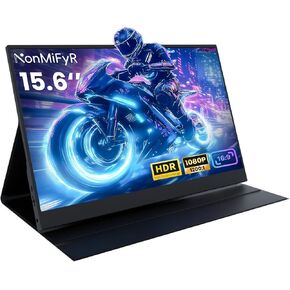 شاشة محمولة، شاشة كمبيوتر محمول 15.6 بوصة 1080 بيكسل FHD IPS، موسع شاشة USB C HDMI للكمبيوتر المحمول مع حافظة واقية ومكبرات صوت، شاشة خارجية لألعاب السفر لأجهزة الكمبيوتر المحمول/سطح المكتب/الكمبيوتر الشخصي/Mac/الهاتف/Xbox in Kuwait