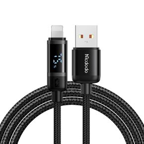 mcdodo New Power Display USB C to Lightning Cable,PD 36W Synchronous Display of Mobile Phone Power Fast Charging Cord for iPhone 14 13 12 Pro Max 11 X XS XR 8 Plus,AirPods Pro,iPad 9 8 7 6 5(Black)