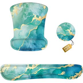 3 in 1 Mouse Pad Sets with Keyboard Wrist Rest Support, Ergonomic Gel Mouse Pad with Wrist Rest, Memory Foam Keyboard Set Mousepad with Wrist Rest for Computer Keyboard Cat Paws