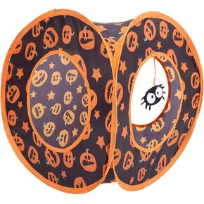 POPETPOP Halloween Cat Tunnel Toy Indoor Cat Tent Cat Cube Tent Dog Cat Play Tent House Gerbil Mice Bunny Hamster Tunnel Polyester Tube Pet Hut Foldable Hideaway Exercise Training Tube Toys