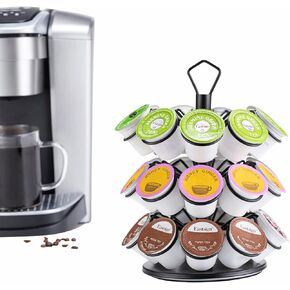 Rice rat K-Cup Storage Coffee Capsules Pod Holder Carousel Capsule Display Storage for k-cup（54 pods-6 tiers）