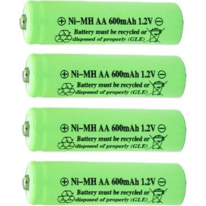 بطارية قابلة للشحن AA Ni-MH 600 مللي أمبير 1.2 فولت للأضواء الشمسية الخارجية، وأضواء الحديقة، وأجهزة التحكم عن بعد، والفئران (أخضر 12 قطعة) in Kuwait
