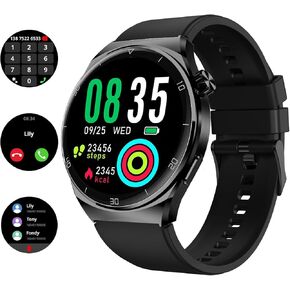 Smart Watch for Men Women Fitness Tracker Watch Answer/Make Calls 1.43" HD Smartwatch with SOS ChatGpt AI Voice Heart Rate Sleep Monitor 113+ Sport Activity IP68 Waterproof Smartwatch for Android/iOS