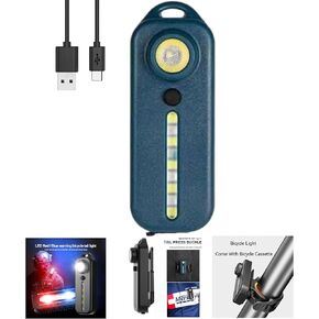 مصباح يدوي صغير بسلسلة مفاتيح USB قابل لإعادة الشحن، صغير جدًا، عالي السطوع 100 لومن، 5 أوضاع، ضوء فلاش EDC خفيف الوزن مع بطارية مدمجة وكابل USB (أسود) in Kuwait