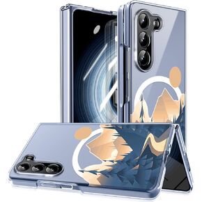 Magnetic for Galaxy Z Fold 5 Case,Built-in Magnet Circle&Wireless Charging,Military-Grade Shockproof case Cover for Z Fold 5 [Orange] MUS-CXDZ-03-09