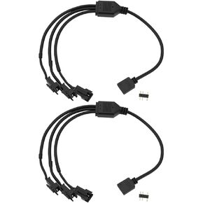 ECSiNG 2Pcs 5V 3Pin ARGB Female to SM Male Adapter Cable 1 to 3 ARGB Split Cable 30CM for PC LED Strips 5 V ARGB Fan Computer Chassis