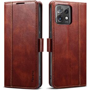 Case for Moto Edge Plus 2023 / Moto X40 / Moto X40 Pro,Luxury PU Leather Wallet Case with RFID Blocking Card Holder Magnetic Closure Flip Protective Cover (Pink)