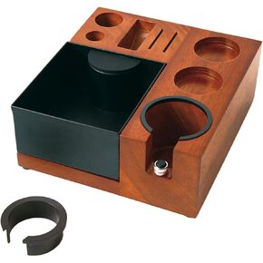 Espresso Tamping Station Knock Box - 9 in1 Espresso Knock Box And Tamp Station Coffee Organizer Box Fit for 51mm 53mm 54mm 58mm Espresso Tamper Distributor Portafilter Puck Screen Accessories Storage