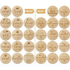 Pregnancy Weekly Milestone Signs, 8 Wooden Discs for Pregnancy Journal, Pregnancy Announcement, Photoshoot Props, Picture Sign, Month Cards, and Weeks Milestone Memories, Ideal Gift for Expectant Mom