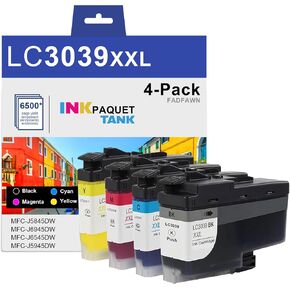 LC3039BK LC3039C LC3039M LC3039Y Ultra High-Yield Black/Cyan/Magenta/Yellow Ink(4-Pack) - LC3039XXL Ink Cartridges Replacement for Brother MFC-J5845DW MFC-J6945DW MFC-J6545DW MFC-J5945DW Printer