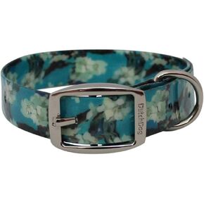 Waterproof Dog Collar Van Gogh Almond Blossom 16-25", Blue, White