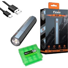 Fenix E-CP 1600 Lumen Rechargeable EDC Flashlight powerbank with EdisonBright Cable Carrier case