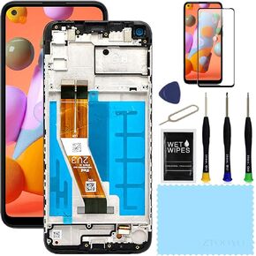 for Samsung Galaxy A11 Screen Replacement with Frame for Samsung a11 a115u Screen Replacement s115dl a115a LCD Display digitizer Touch Screen Assembly with Repair Part Tools 6.4 inch (US Version)