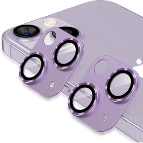 2 Pack for iPhone 14 /iPhone 14 Plus Camera Lens Protector, Anti Scrach HD Tempered Glass Camera Screen Protector Cover, Aluminum Alloy Whole Lens Film Case Friendly for iPhone 14 & iPhone 14 Plus Red