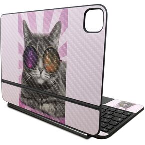 Carbon Fiber Skin Compatible with Apple Magic Keyboard for iPad Pro 11‑inch (M4) 2024 - Galaxy Cat - Premium 3M Vinyl Protective Wrap Decal Cover - Easy to Apply | Crafted in The USA by MightySkins