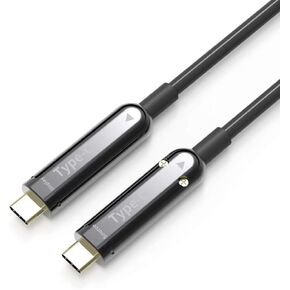 كابل Pacroban 8K 2.1 كابل USB C 50 قدم من الألياف البصرية 48 جيجابت في الثانية 120 هرتز (كابل USB 3.1 من النوع C إلى النوع C) إشارة عالية الدقة متينة وسريعة متوافقة مع الشاشة وجهاز العرض