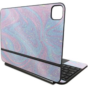 Glossy Glitter Skin Compatible with Apple Magic Keyboard for iPad Pro 11‑inch (M4) 2024 - Cotton Candy Swirl - 3M Vinyl Protective Decal Cover - Easy to Apply | Crafted in The USA by MightySkins