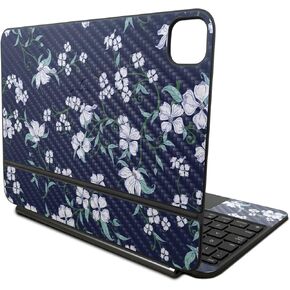 Carbon Fiber Skin Compatible With Apple Magic Keyboard for iPad Pro 11‑inch (M4) 2024 - White Freesia - Premium 3M Vinyl Protective Wrap Decal Cover - Easy To Apply | Crafted in the USA by MightySkins
